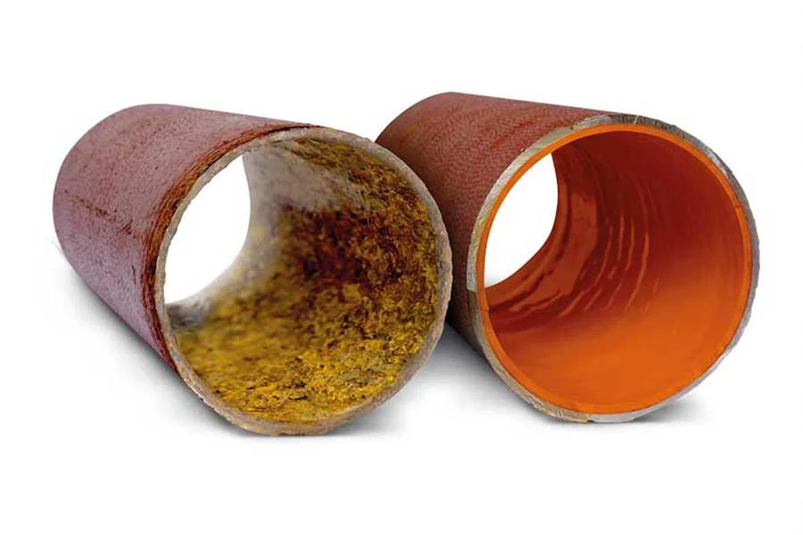 polypipe-orange-spray-lining-pipe-before-after Polypipe spray lining before & after pipe coating